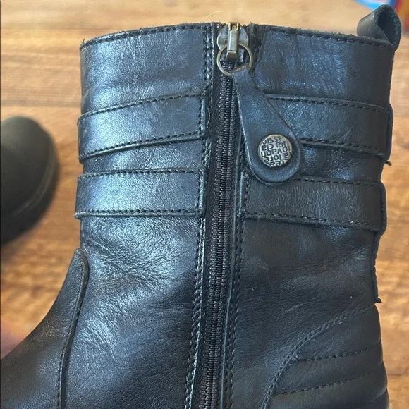 Fabianelli Black Leather double strap moto boot - Picture 5 of 8